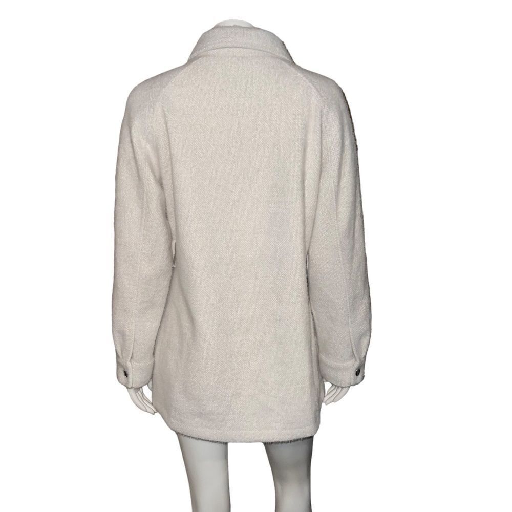 Calvin Klein Womens Belted Shirt Jacket Ivory Missing Belt Medium NWT NWD - Picture 3 of 8